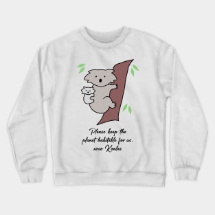 Koala - Habitable Planet (White) Crewneck Sweatshirt